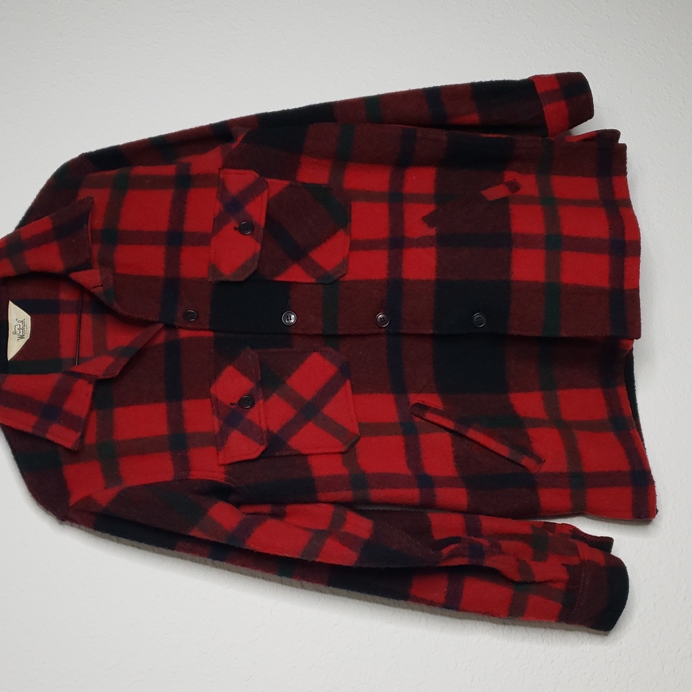 Vintage Woolrich Mackinaw Buffalo Plaid Hunting Jacket Size 42 Lumberjack Thick - Picture 3 of 16